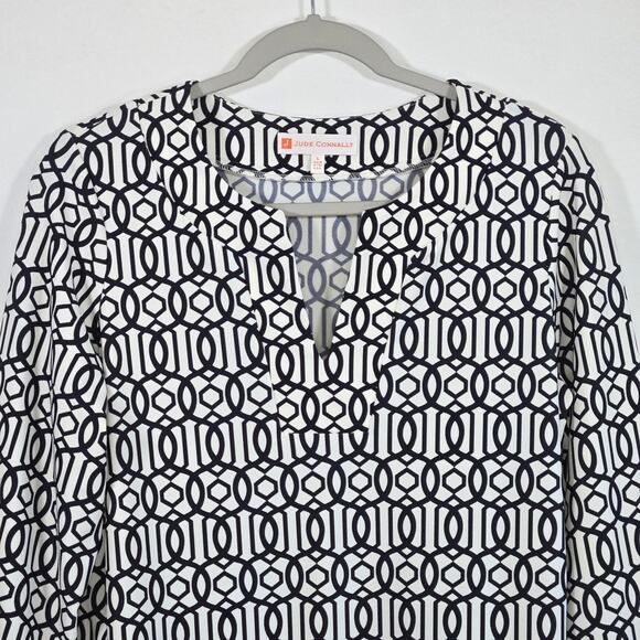 Jude Connally Blue And White Tunic A-Line Dress. Size Large. - Picture 3 of 8